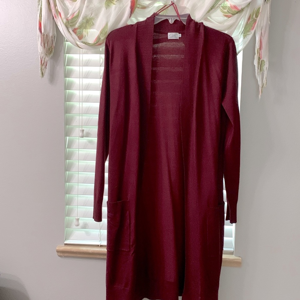 Burgundy cardigan